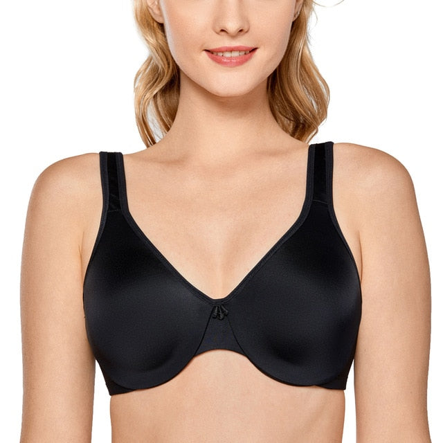 Aviana Smooth Underwire Seamless Minimizer Bra | C - F Cup | Beige - Black